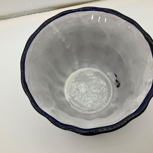 New Handcrafted HandPainted Talavera Pottery Planter Saucer Blue White - Picture 8 of 15